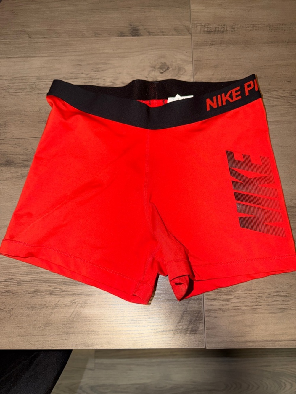 Nike Pro Red Women's Training Shorts with Black Waistband